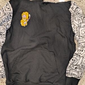 LankyBox Hoodie Youth Large Black Graphic Sleeve Pullover Kids YouTube Merch